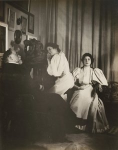 [Självporträtt med Christine och Yvonne Lerolle], troligen 1895-96. av Edgar Degas