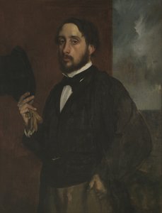 Självporträtt med upphöjd hatt, ca 1863 av Edgar Degas