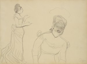 Skisser av en cafésångerska av Edgar Degas