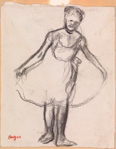 Stående Dansare Håller Tutu-kjol av Edgar Degas