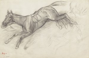 Studie för "Scene från hinderloppet: The Fallen Jockey", 1866 av Edgar Degas