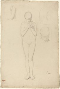 Studie av en kvinnlig naken, 18561858. av Edgar Degas