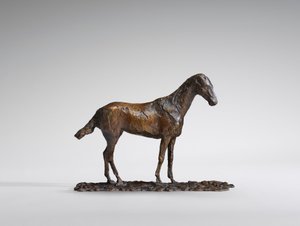 Studie av en Mustang, originalvax från 1860-talet, gjuten 1921. av Edgar Degas
