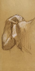 Study of an Arm, c.1895-90 (brun och vit pastell på brunaktigt kalkerpapper) av Edgar Degas