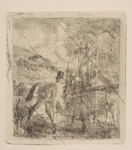Idrottsmannen som sätter sig på sin häst, 1856. av Edgar Degas