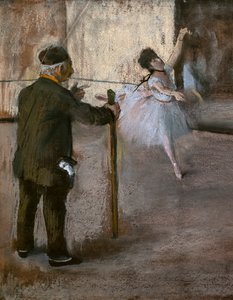 Danslektionen (detalj). Omkring 1876. Pastell på papper limmat på kartong. av Edgar Degas