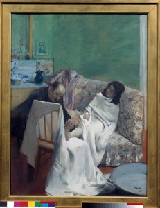 Pedikyren En läkare undersöker en ung kvinnas fötter. Målning av Edgar Degas (1834-1917). 1873. Dim 0,61 x 0,46 m. Paris, Musée d