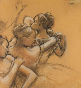 Three Dancers, ca 1895-99 (pastell och kol på papper) av Edgar Degas