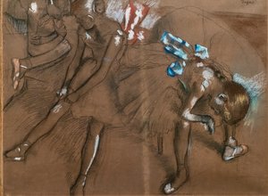 Tre dansare. Omkring 1880. Kol och pastell på papper av Edgar Degas
