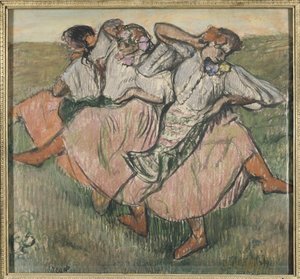 Trois danseuses russes - Tre ryska dansare, av Degas, Edgar (1834-1917). Pastell på papper, slutet av 1890-talet. Mått: 62x67 cm. Nationalmuseum Stockholm av Edgar Degas