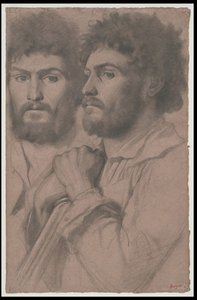 Två porträttstudier av en man, c.1856-57 av Edgar Degas