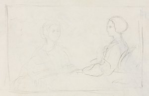 Två sittande kvinnor (verso) av Edgar Degas