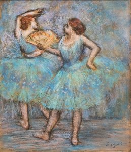 Två dansare. Omkring 1905. Pastell på kartong. av Edgar Degas