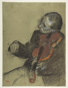 Violinist, studie till "Danslektionen" av Edgar Degas