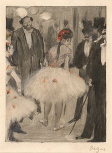 Virginie blir beundrad medan markisen Cavalcanti ser på, ca. 18761877. av Edgar Degas