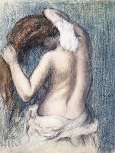 Kvinna som torkar sig, c.1906 av Edgar Degas