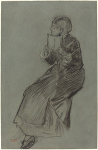 Kvinna som läser en bok, ca. 1879. av Edgar Degas