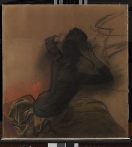 Kvinna som justerar sitt hår, c.1884 av Edgar Degas