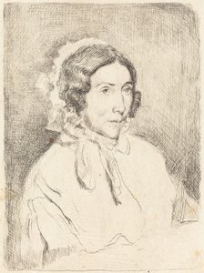 Kvinna i en volangmössa (Dame agée) av Edgar Degas