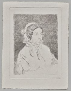 Kvinna med en volangmössa av Edgar Degas