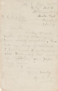 Brev till en tidningstävlingsredaktör, 1 november 1917 av Edgar Fryer