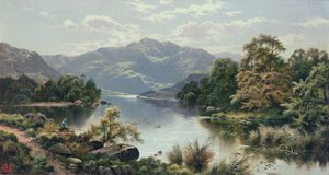 En sjöscen i norra Wales av Edgar Longstaffe