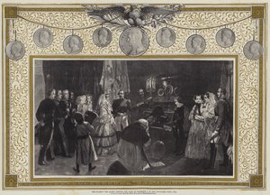 Hennes Majestät Drottningen besöker Napoleon I:s grav i Invalides, Paris av Edgar Melville (after) Ward
