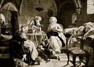 Ludvig XVI och hans familj i templet, illustration från 