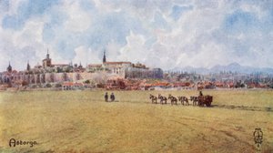 Norra Spanien: Astorga, från sydost (färg litho) av Edgar T. A. Wigram