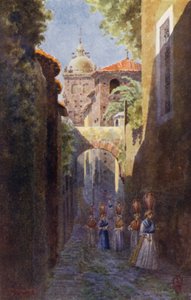 Norra Spanien: Caceres, inom de gamla stadsmurarna (färg litho) av Edgar T. A. Wigram