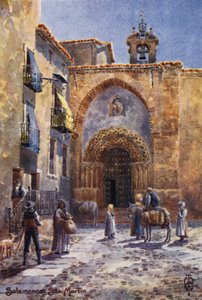 Norra Spanien: Salamanca, San Martins kyrka (färg litho) av Edgar T. A. Wigram