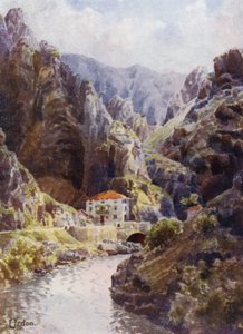 Norra Spanien: Deva Gorge, Urdon (färg litho) av Edgar T. A. Wigram