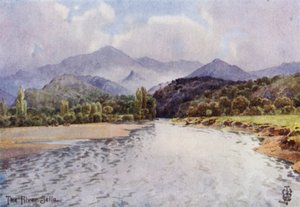 Norra Spanien: Selladalen, nedanför Arriondas (färg litho) av Edgar T. A. Wigram