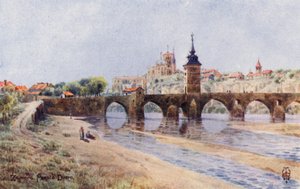 Norra Spanien: Zamora, Från stranden av Duero (färg litho) av Edgar T. A. Wigram