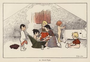 Scrub-Night (färg litho) av Edith Farmiloe