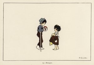 Strangers (färg litho) av Edith Farmiloe