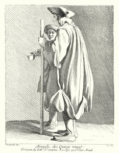 Blind man från Quinze-Vingts sjukhus (gravyr)