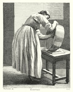 Scullery Maid (gravyr) av Edmé (after) Bouchardon