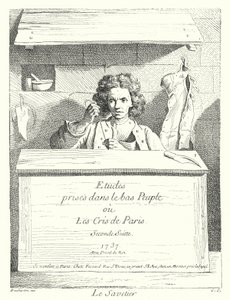 Skomakaren (gravyr) av Edmé (after) Bouchardon
