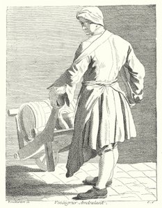 Resande vinägerförsäljare (gravyr) av Edmé (after) Bouchardon