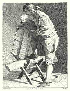 Wood Sawyer (gravyr) av Edmé (after) Bouchardon