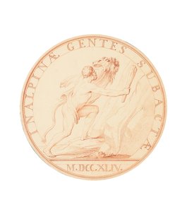 Hercules beväpnad med en klubba på väg att korsa Alperna, 1744