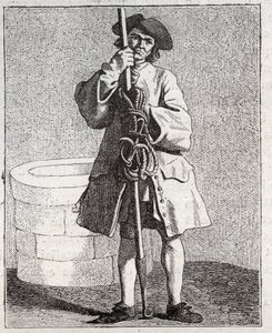 Brunnsrenaren - Pepetit metier de Paris (Studier tagna i det nedre folket, eller krisen i Paris) - gravyr av Edme Bouchardon (1698-1762) av Edmé Bouchardon