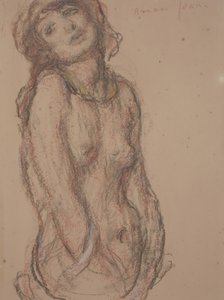 Naken (krita på papper)