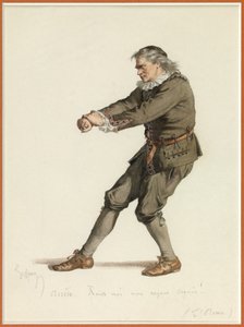Porträtt av Harpagon, ca 1870 (akvarell) av Edmond Aime Florentin Geffroy