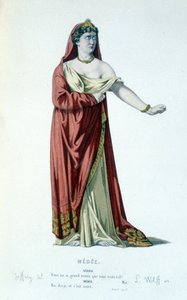 Karaktären av Medee i tragedin Medee - Full Theatre: (Samling av pjäser av Corneille) teckning av Geffroy, gravyr av L. Wolff - ed. Laplace, Sanchez et Cie, Paris 1884