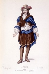 Filistes karaktär i La veuve ou le traitre förrådd - Theatre complet: (Samling av pjäser av Corneille) teckning av Geffroy, gravyr av L. Wolff - ed. Laplace, Sanchez och Co., Paris 1884