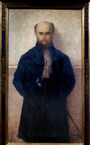 Porträtt av Paul Verlaine (1844 - 1896) fransk poet och författare. Målning av Edmond Francois Aman Jean (Aman-Jean, Amand Jean, Aman-Jean