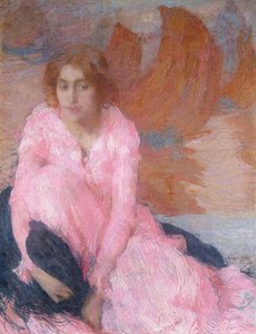 Den rosa klänningen; La Robe Rose, ca 1898 (pastell)
