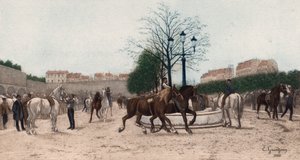 Hästmarknad i Paris (fotogravyr i färg)